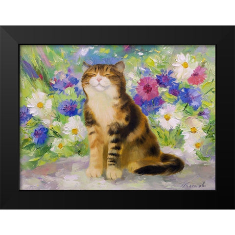 Cottager Black Modern Wood Framed Art Print by Kotinova, Galina