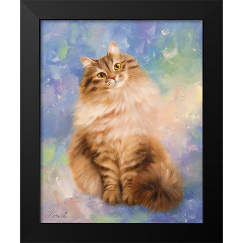 Murka Black Modern Wood Framed Art Print by Kotinova, Galina