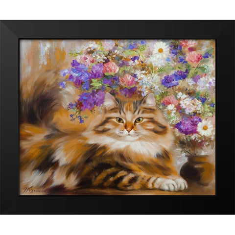 Summer day at the cottage Black Modern Wood Framed Art Print by Kotinova, Galina