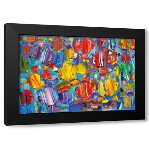 Colorful fish Black Modern Wood Framed Art Print by Kotinov, Sergey
