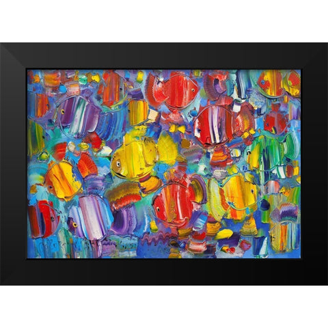 Colorful fish Black Modern Wood Framed Art Print by Kotinov, Sergey
