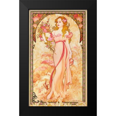 Flower nymph Black Modern Wood Framed Art Print by Kovalev, Vladimir