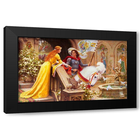 Return of the knight Black Modern Wood Framed Art Print by Kovalev, Vladimir