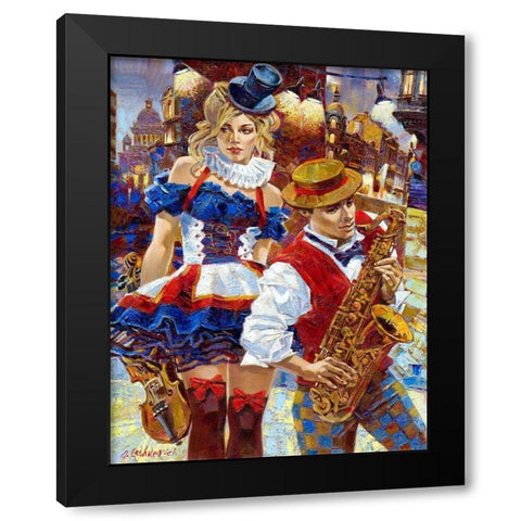 Cabaret Black Modern Wood Framed Art Print by Lashkevich, Alexey