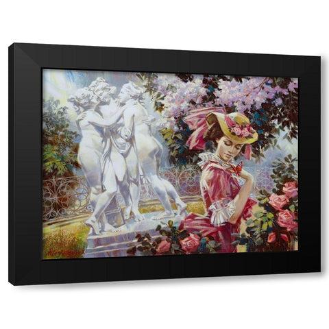 Four graces Black Modern Wood Framed Art Print by Lashkevich, Alexey