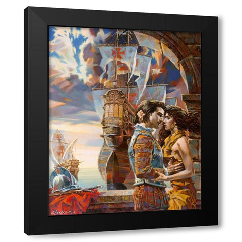 Farewell to the conquistador Black Modern Wood Framed Art Print with Double Matting by Lashkevich, Alexey