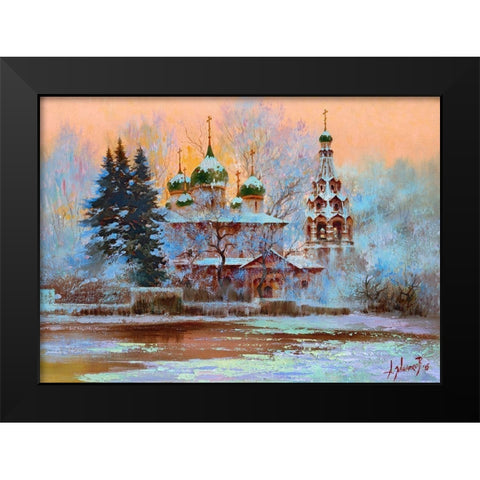 Church of Elijah the Prophet in Yaroslavl Black Modern Wood Framed Art Print by Milyukov, Alexey