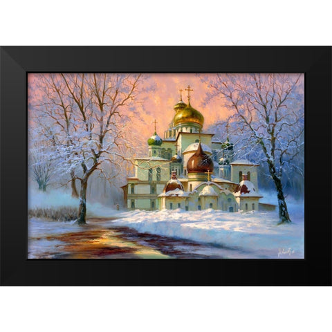Resurrection Cathedral of the New Jerusalem Monastery Black Modern Wood Framed Art Print by Milyukov, Alexey