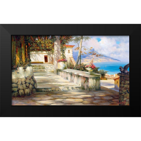 Italian landscape Black Modern Wood Framed Art Print by Milyukov, Alexey