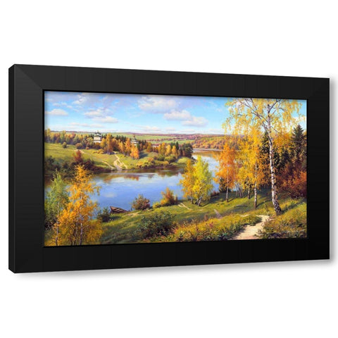 Autumn. Remote place Black Modern Wood Framed Art Print with Double Matting by Prishchepa, Igor