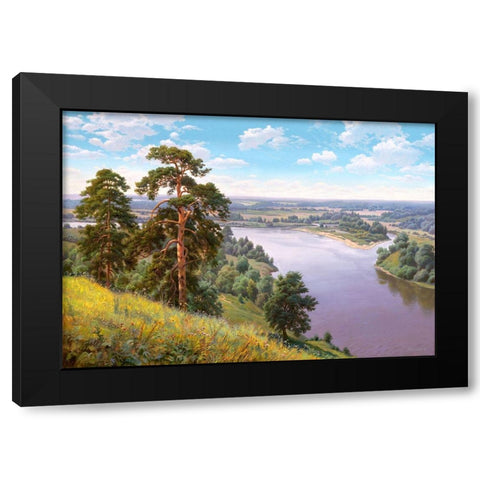 The precipice Black Modern Wood Framed Art Print by Prishchepa, Igor