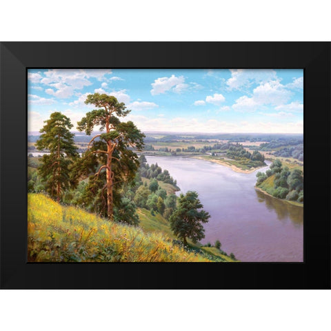 The precipice Black Modern Wood Framed Art Print by Prishchepa, Igor
