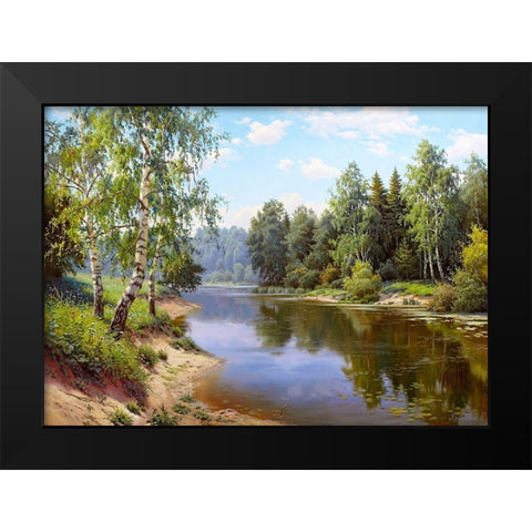 Summer afternoon Black Modern Wood Framed Art Print by Prishchepa, Igor