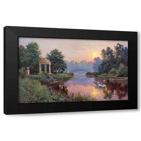 Morning park Black Modern Wood Framed Art Print by Prishchepa, Igor