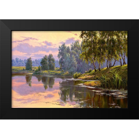 Silent backwater Black Modern Wood Framed Art Print by Prishchepa, Igor