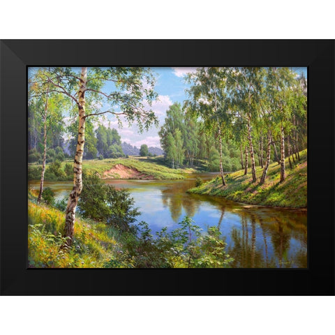 Summer Black Modern Wood Framed Art Print by Prishchepa, Igor