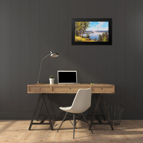 Spaces Black Modern Wood Framed Art Print by Prishchepa, Igor