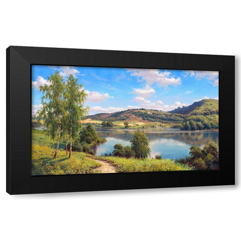 Spaces Black Modern Wood Framed Art Print by Prishchepa, Igor
