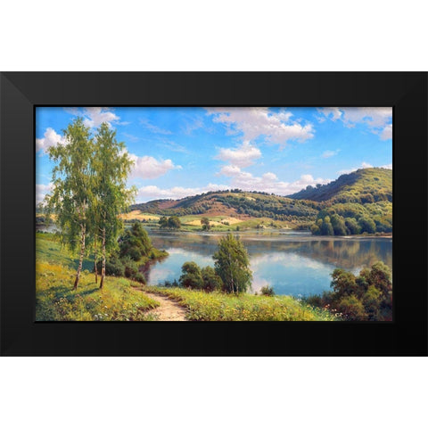 Spaces Black Modern Wood Framed Art Print by Prishchepa, Igor