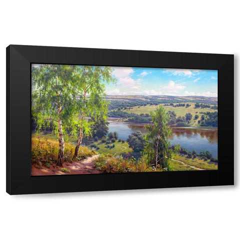 The path Black Modern Wood Framed Art Print by Prishchepa, Igor