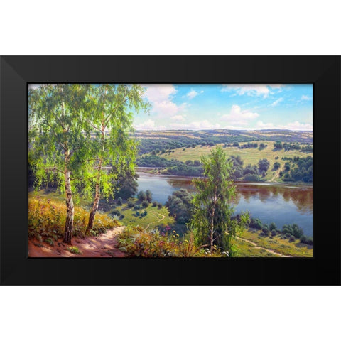 The path Black Modern Wood Framed Art Print by Prishchepa, Igor