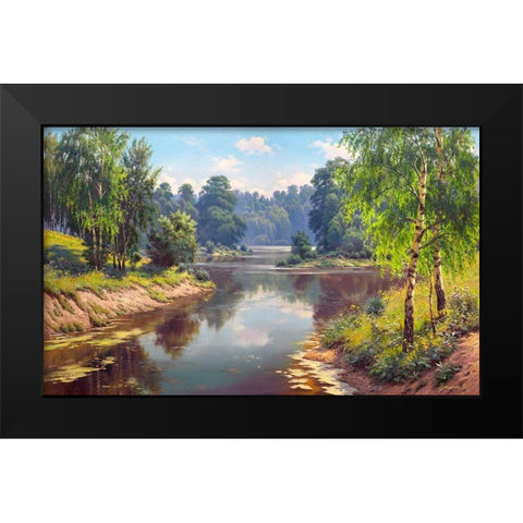 Forest freshness Black Modern Wood Framed Art Print by Prishchepa, Igor