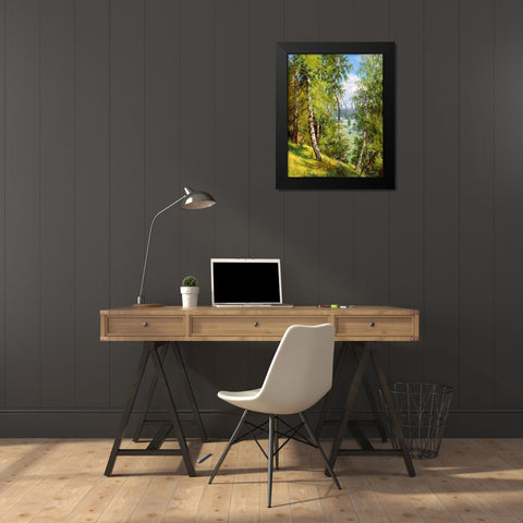 Birch in the forest Black Modern Wood Framed Art Print by Prishchepa, Igor
