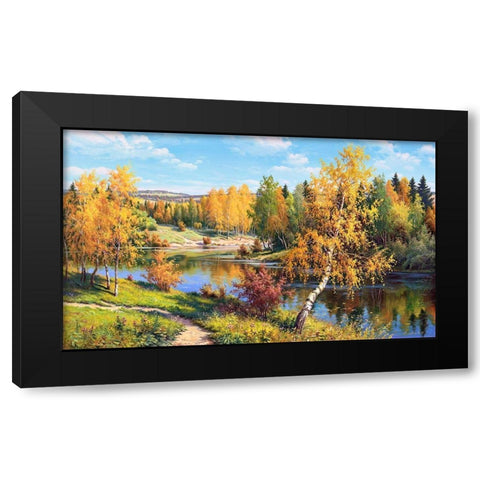 Golden autumn Black Modern Wood Framed Art Print by Prishchepa, Igor