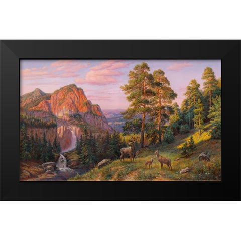 In the meadow Black Modern Wood Framed Art Print by Potapov, Vitaly