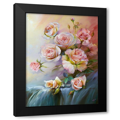 Pink morning Black Modern Wood Framed Art Print by Romanov, Roman