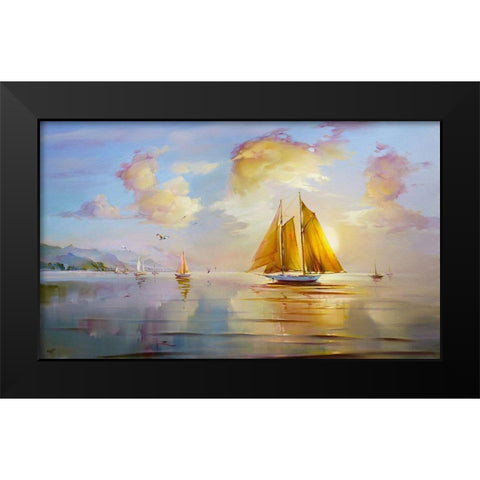 The dawn Black Modern Wood Framed Art Print by Romanov, Roman