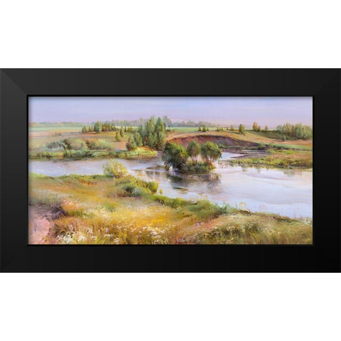 Afternoon Black Modern Wood Framed Art Print by Romanov, Roman