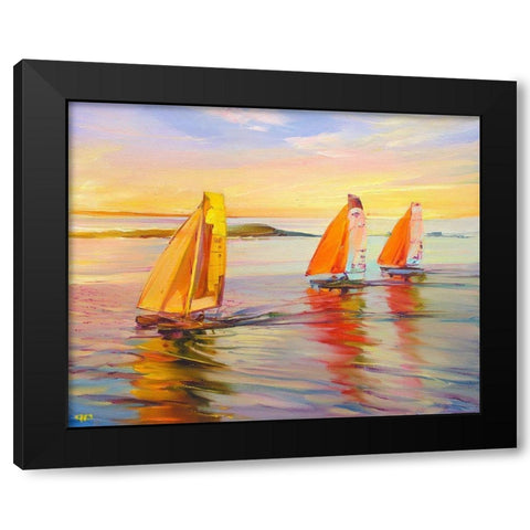 Homeward Black Modern Wood Framed Art Print with Double Matting by Romanov, Roman