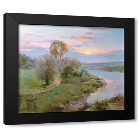 Motherland Black Modern Wood Framed Art Print by Romanov, Roman