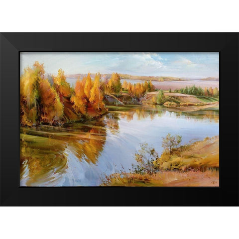 Autumn palette Black Modern Wood Framed Art Print by Romanov, Roman