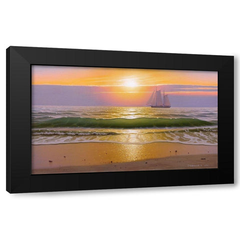 Evening walk Black Modern Wood Framed Art Print with Double Matting by Stepanov, Alexander