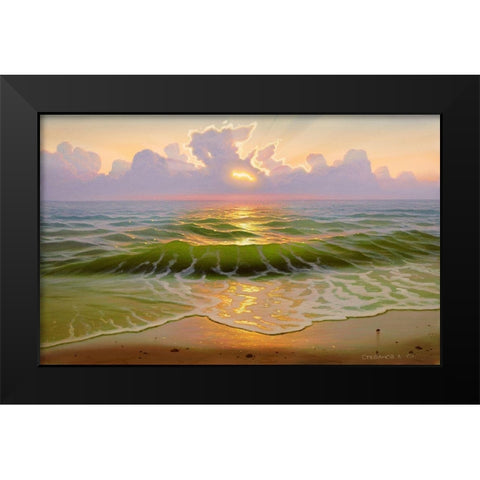 Mysterious sunset Black Modern Wood Framed Art Print by Stepanov, Alexander