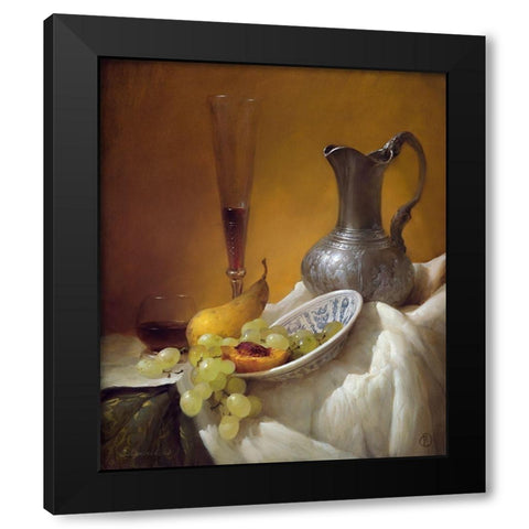 Still-life with a glass Black Modern Wood Framed Art Print by Sevryukov, Dmitry