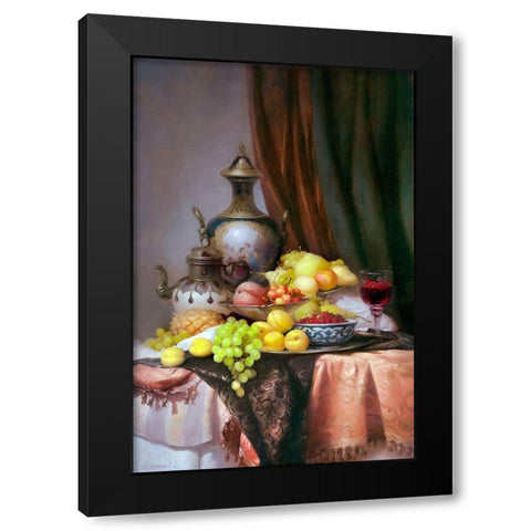 Still-life with Chinese teapot Black Modern Wood Framed Art Print by Sevryukov, Dmitry