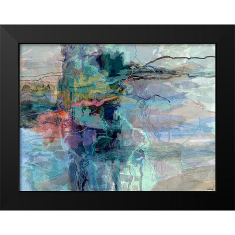 Scatter III Black Modern Wood Framed Art Print by Tienhaara, Michael