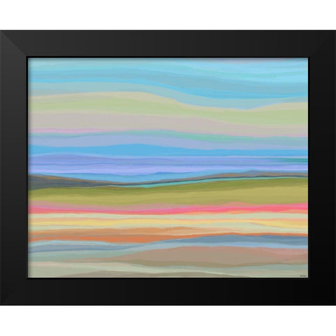 Contours IX Black Modern Wood Framed Art Print by Tienhaara, Michael