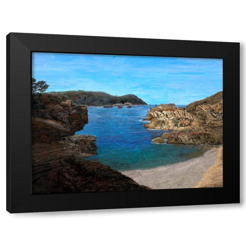 Coastal Inlet II Black Modern Wood Framed Art Print with Double Matting by Tienhaara, Michael
