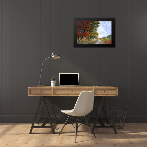 Golden Harmonies I Black Modern Wood Framed Art Print by Tienhaara, Michael