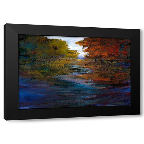 Serene Journey I Black Modern Wood Framed Art Print with Double Matting by Tienhaara, Michael
