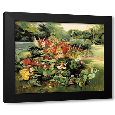 Vue du jardin Black Modern Wood Framed Art Print by Anonymous