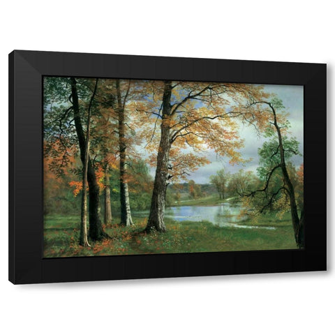 A Quiet Pond Black Modern Wood Framed Art Print by Bierstadt, Albert