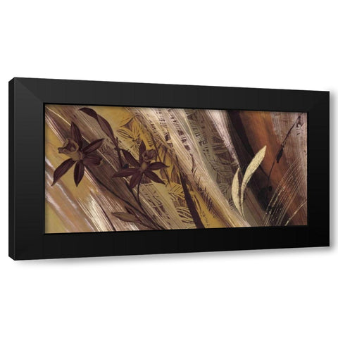 Bouquet dor II Black Modern Wood Framed Art Print with Double Matting by Brochard, Anne