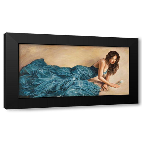 Donna in blu Black Modern Wood Framed Art Print with Double Matting by Bassetti, Andrea