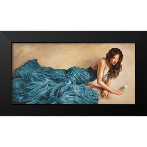 Donna in blu Black Modern Wood Framed Art Print by Bassetti, Andrea