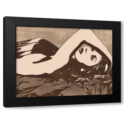 Her Pose Black Modern Wood Framed Art Print by Cooper, Andrew
